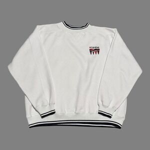 Vintage 90s Carnival Cruise Line White Embroidered Sweatshirt Mens S/M Oversized
